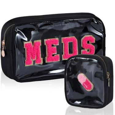 Imagem de Bolsa Hillban Medicine Chenille Letter Preppy Travel, 2 unidades