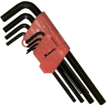 Imagem de Jogo De Chave Allen Longa 1,5-10mm Crv 9 Peças Oxidado Com Suporte Plástico - 112319 - Mtx