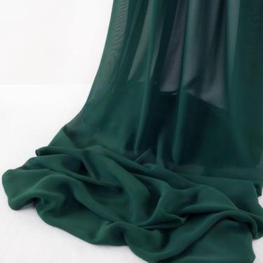 Imagem de Tela de chifón MLMW 5 yardas de 152 cm de ancho verde esmeralda