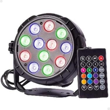 Imagem de Canhão Iluminação Led Rgb 12 Leds Rgb Controle Remoto - Lorben