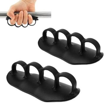 Imagem de HURRISE Punhos de Treino Antiderrapantes para Levantamento de Peso, Pull Ups, Treinamento de Ginástica, Ergonômicos, Sem Dedos, Protetores de Mão de Borracha para Homens e Mulheres, Evitam (Preto)