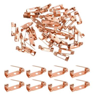 Imagem de PATIKIL Broche traseiro de 50 peças, pino de barra de 15 mm (0,59"), fecho de segurança, ouro rosa