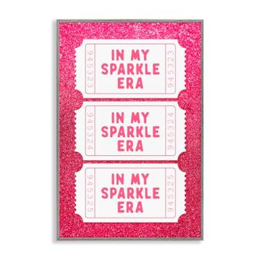 Imagem de Stupell Industries In My Sparkle Era Tickets Arte giclée emoldurada cinza, design por Lettered and Lined, 18 x 12
