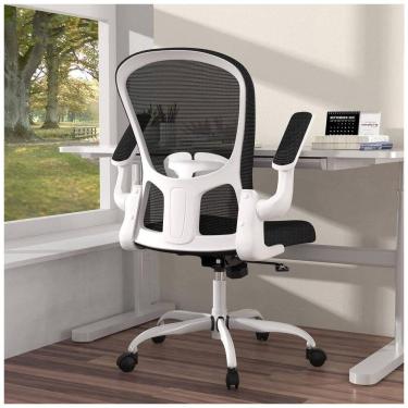 Imagem de Cadeira de Escritório Ergonômica em Malha Respirável com Apoio de Braços Dobráveis, Silybon, Azul