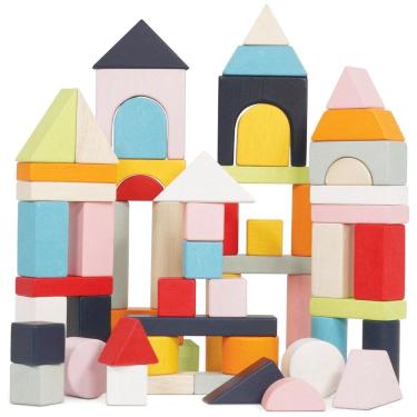 Imagem de Conjunto de Blocos de Construção Educativos de Madeira com 60 Peças, Estilo Montessori,...