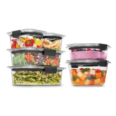 Imagem de Conjunto de 12 peças de recipientes de armazenamento de alimentos Rubbermaid Brilliance