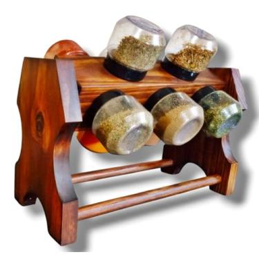 Imagem de Porta Tempero 10 Potes Vidro