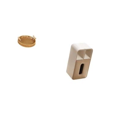 Imagem de Fenteer Organizador de Mesa Elegante, Cesta de Frutas de Vime E Dispensador de Lenços Multiuso para Lanches, Pães, Guardanapos E Armazenamento de Controle Rem