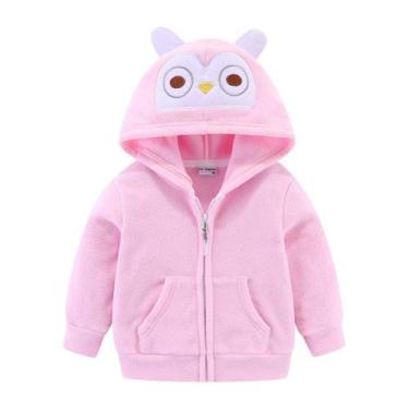 Imagem de Moletom com capuz Mud Kingdom Baby Girls Cartoon Owl Fleece Pink 18M
