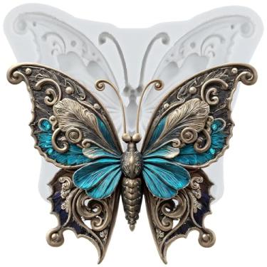 Imagem de MYPRACS Molde de silicone para fondant de borboleta para decoração de bolo de açúcar, topo de cupcake, pasta de goma de chocolate, argila de polímero