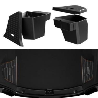 Imagem de SYYFMAW 2025 2026 Tesla Model Y Juniper Caixas de armazenamento de porta-malas traseiras com tampas, 2 caixas organizadoras TPE à prova d'água para acessórios interiores modelo Y Juniper Refresh