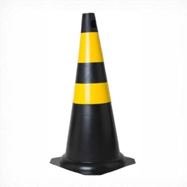 Imagem de Kit 2 Cone De Sinalização Pvc 75cm Laranja /branco Transito - plastcor