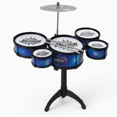 Imagem de Bateria Infantil Musical Mini Baquetas Com 5 Tambores e Prato Brinqued