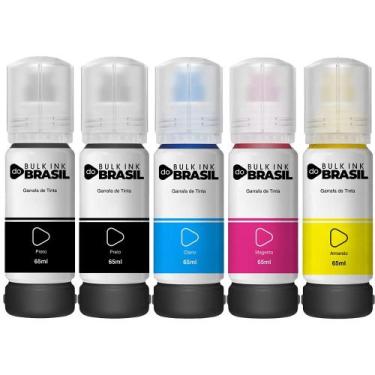 Imagem de Kit 5 Refil De Tinta Para Epson T544 L3150 L3250 L3110 L5190 - Bulk In