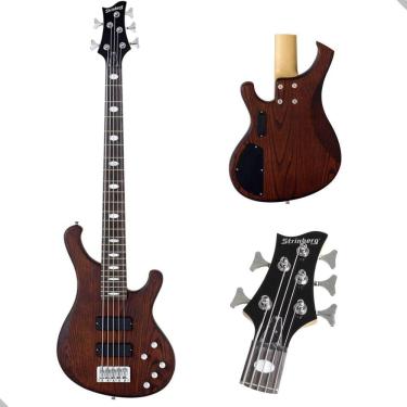 Imagem de Contrabaixo 5 Cordas Ativo Strinberg Sab55 Dw Dark Wood