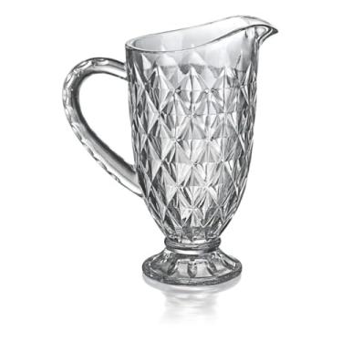 Imagem de Jarra de Vidro Diamante, Cristal Transparente, 1,2 Litros, Design Luxo, 24cm Altura, Base Sólida, Para Bebidas e Servir