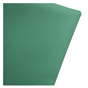 Imagem de Tecido de couro sintético courino 160 cm largura sofá móveis PU simulação couro material para estofamento artesanato assento de carro, marrom cáqui (tamanho: 1,6 x 1 m/5,25 x 3,28 pés) (verde, 1,6 x 2