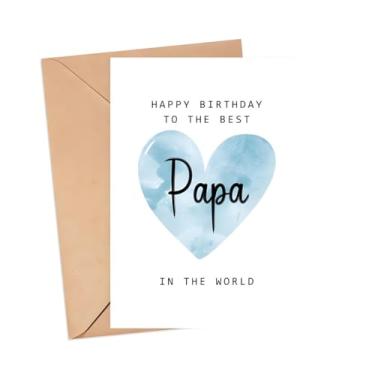 Imagem de Papa Birthday Card Happy Birthday Card Daddy Funny Birthday Cards for Men, Dad Bday Gifts Pai Bday Gift Cartões de aniversário para ele com envelope 12,7 x 18 cm