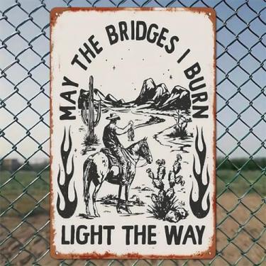 Imagem de Cowboy Rides Cavalo Deserto Paisagem Lanterna Arte de Parede de Alumínio Rústico e Placa de Metal - 20 x 30 cm Decoração Vintage Interior Exterior para Casa, Escritório, Café, Quintal e Fazenda