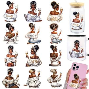 Imagem de Envelopes de copo UV DTF - 12 padrões Girl Boss UV DTF adesivo para caneca garrafa de água de vidro, artesanato faça você mesmo para notebook, bagagem, laptop, carro, decalque de transferência à prova