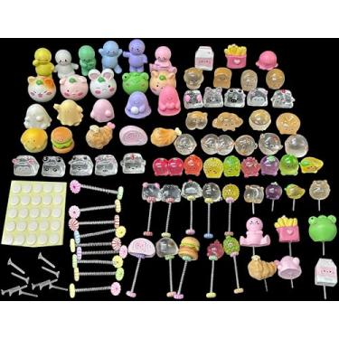 Imagem de Decoração de painel de cabeça de mola agitada, mini enfeites de resina fofos, enfeites de artesanato DIY para fazer garrafas, paisagem, decoração de carro, 55 peças