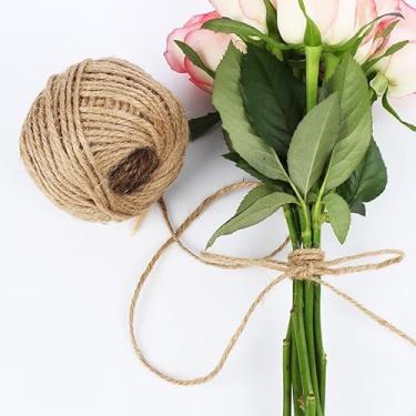 Imagem de Corda de juta 100 m para embrulhar presente, faça você mesmo, cordão de jardim para artes e aplicações de jardinagem, laços de plantas (grande, 1,5 mm)
