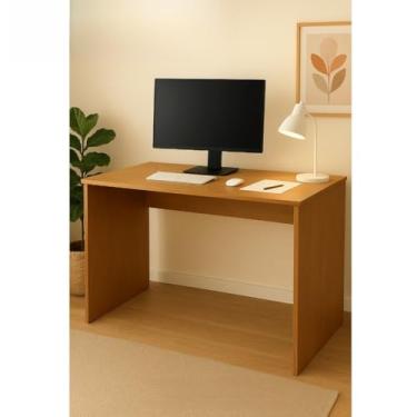 Imagem de Mesinha de Computador Multiuso Lulu 110x45x78cm – Escrivaninha Home Office, Escritório, Estudo e Penteadeira, MDF 15mm, Cores Branco, Preto e Freijó(Freijo)