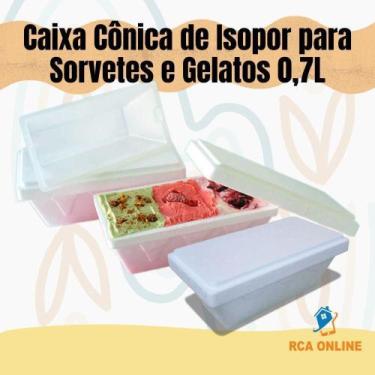 Imagem de 4 Caixas Cônicas De Isopor 0,7 Litros Eps Sorvetes E Gelatos - Mundi E