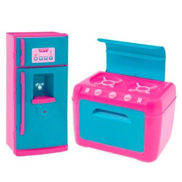 Imagem de Kit Mini Brinquedo Cozinha Fogão E Geladeira