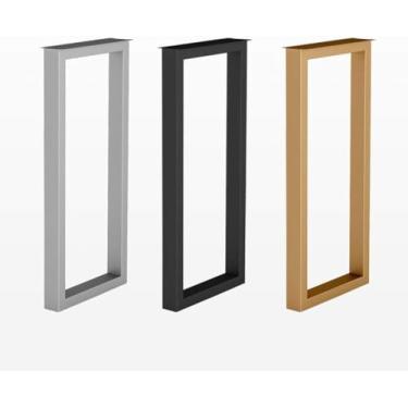 Imagem de Perna De Mesa De Cozinha De Bar, Base De Mesa De Metal Alta Retangular Moderna, Pés De Apoio, Protetor De Chão, Altura 39.3 Polegadas/100 Cm, Black, 50 * 100CM