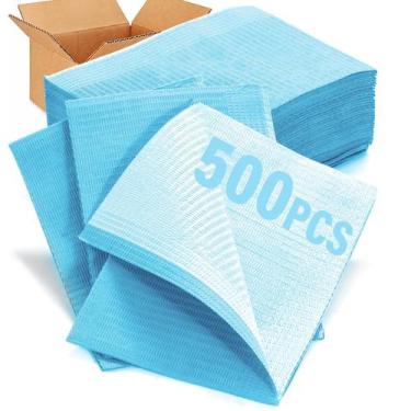 Imagem de Babadores dentais LA MIERE, pacote 500, 33x46 cm, impermeáveis, 3 cama