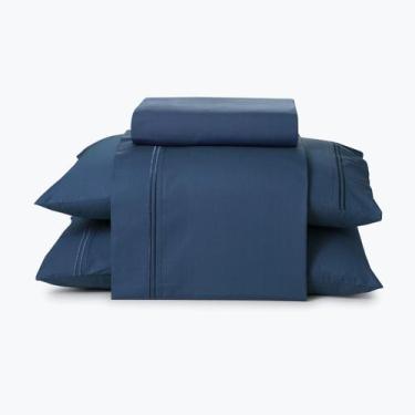 Imagem de Jogo de Cama Queen Döhler Atlântis 100% Algodão 180 Fios 4 Peças, Azul