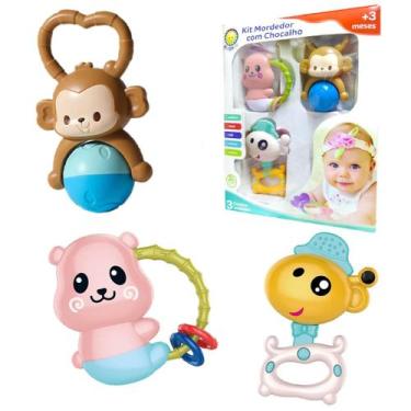 Imagem de Brinquedo Bebê KIT Chocalho Infantil Mordedor Colorido LEGAL - LIZ BAB