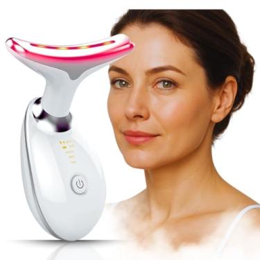 Imagem de Massageador Facial Eletrico Led Portátil Infravermelho Tratamento Lift Fototerapia Anti Rugas Rejuvenesce Colageno, Vibratório Tratamento Estético 3 Modos e Intensidades, 7 cores Led