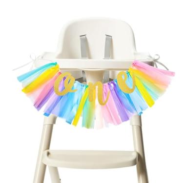 Imagem de YBEATY 1ª faixa para cadeira alta, guirlanda de primeiro aniversário, faixa para cadeira alta, decoração de aniversário de um ano de idade, adereço de foto, decoração de quarto de festa, para meninas