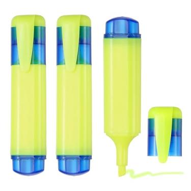 Imagem de PATIKIL Caneta marca-texto, pacote com 3 canetas marcadoras à base de água com ponta larga fofas em pastel, materiais de estudo para uso diário, uso diário, amarelo claro