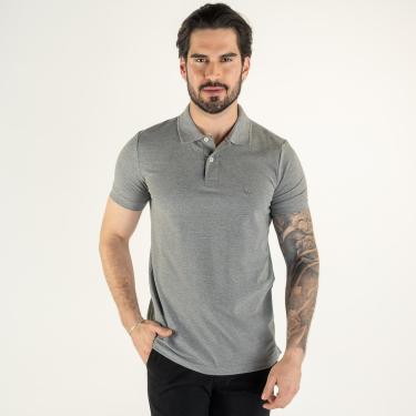 Imagem de Camisa Polo Acostamento Elastano Mescla Grafite-Masculino