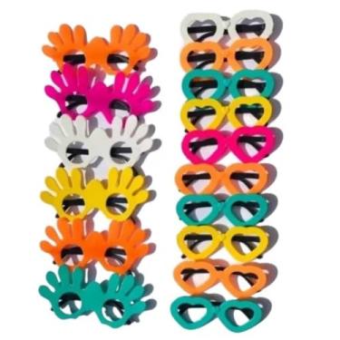 Imagem de Kit 10 Óculos + 10 Tiaras Festa Neon | Acessórios que Brilham no Escuro | Lembrancinhas para Eventos e Festas