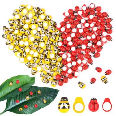 Imagem de 200 peças de abelhas e joaninhas de madeira autoadesivas, enfeites de madeira pegajosos para scrapbooking, decoração de chá de bebê, suprimentos de festa de aniversário, projetos DIY de artesanato em