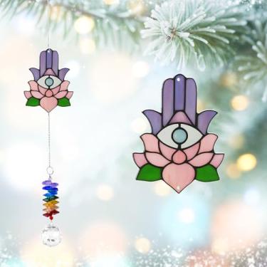 Imagem de GIFTELIX Enfeites de Natal – Mão Hamsa – Presente de Proteção Espiritual – Lembrança da Mão de Fátima – Presentes de Aniversário de Natal para Mulheres, Homens – Decoração de Proteção para Casa Boho