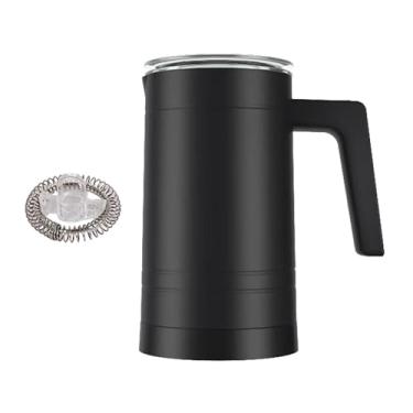 Imagem de YWJLQH Espumador quente e frio, 350ml (11,8oz), antiderrapante, para macchiato e latte. Ideal para presentear, Preto