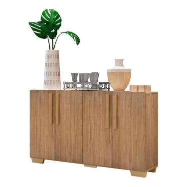Imagem de Aparador Buffet 4 Portas Com Pés Quadrados Rustic/natural