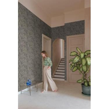 Imagem de Papel de Parede Maison Folhagem Cinza - Alta Qualidade - Grandeco