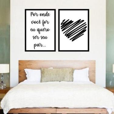 Imagem de Kit 2 Quadros Quero Ser Seu Par 60X40Cm Moldura Preta - Quadros On-Lin
