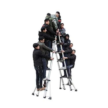 Imagem de Escada telescópica de alumínio com extensão alta multiuso carga da escada: 149,7 kg/150 kg (tamanho: 5,5 + 5,5 m/18 + 5,5 m) (4,7 + 4,7 m/15,4 + 4,7 m)