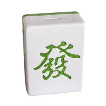 Imagem de Cofrinho de cerâmica em forma de mahjong criativo grande moeda cofrinho decoração de casa ornamentos presentes de aniversário fofo cofrinho