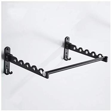 Imagem de EESCZVGBDX Suporte para lavanderia, suporte para secadora de roupas montado na parede, liga de alumínio, arejador, varanda secadora, multifunções, push and pull retrátil, arejador de roupas novo