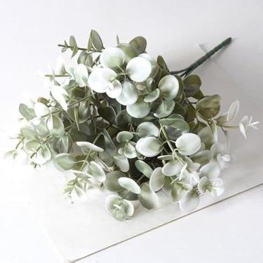 Imagem de Folhagem de Eucalipto Artificial, Folhagem Decorativa para Casamento, Arranjos Florais e Eventos(1,Branca)