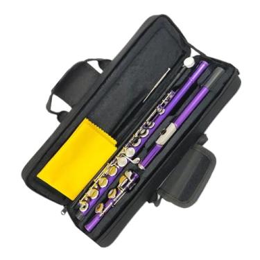 Imagem de Flauta Outfit Flauta 16 furos fechados chave C cobre branco niquelado roxo corpo requintado com chave E