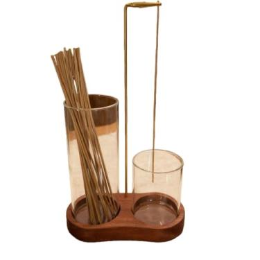 Imagem de Suporte de incenso 2 em 1, decoração de casa, queimador de varas de incêndio, temporizador de contagem regressiva para ioga